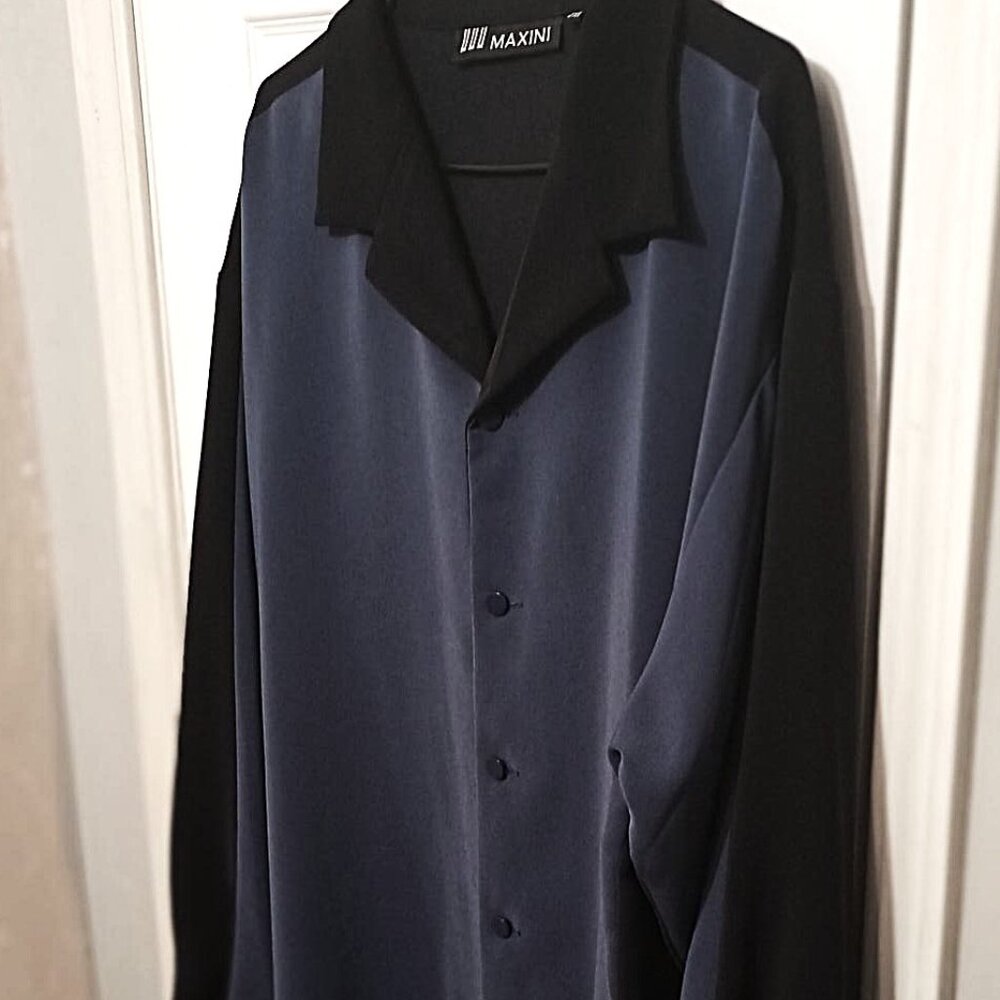 Maxini Men Casual Black & Blue Shirt/Jacket  2XL